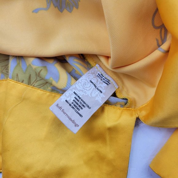 Soft Surroundings Tahitian Floral Satin Kimono Yellow Top - Picture 5 of 5